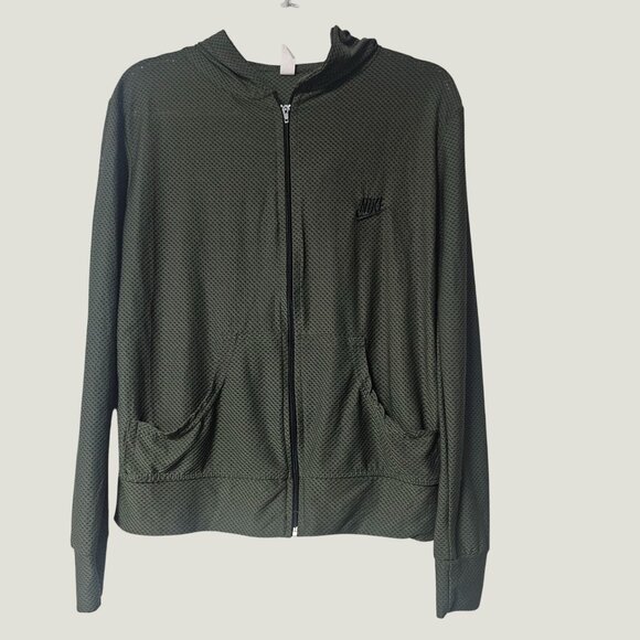 D'esvis Tops - Womens Mesh Hoodie Nike Logo Jacket Olive Size M